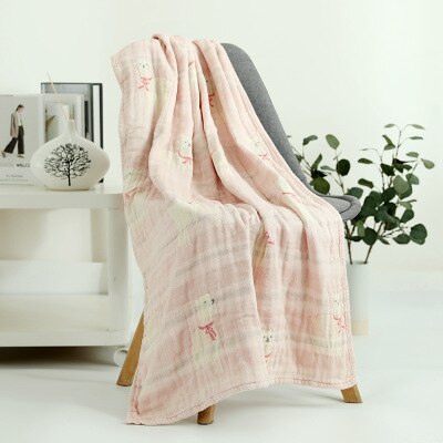 Soft 5-layers 100% Cotton Muslin Large Bath Towel Strong Water Absorption Towel - Luxurious Beach Towel Travel Use: Pattern E
