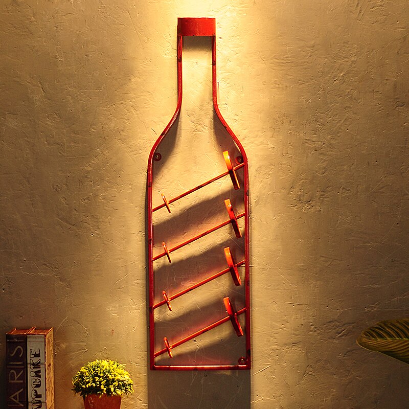 Europese Stijl Rode Wijnrek Muur Opknoping Woonkamer Eetkamer Bar Wijnkast Wijn Fles Houder Metalen Wijn rack Muur