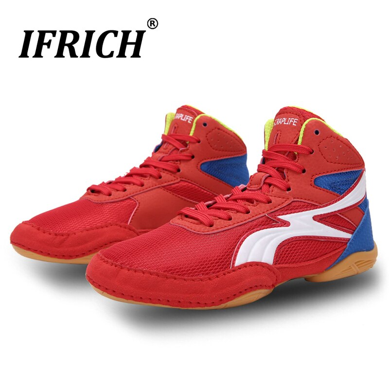 Kid's Wrestling Shoes Boys Girls Fighting Boxing Boots High Top Athletics Training Sport Sneakers Wrestling Boots