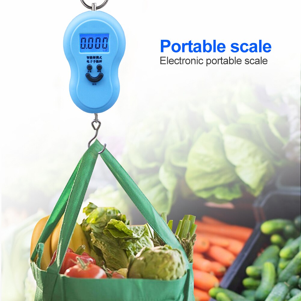Mini báscula Digital de 50Kg para equipaje de pesca, peso de viaje, gancho colgante electrónico de cocina, báscula colgante de KG/LBS/JIN/OZ