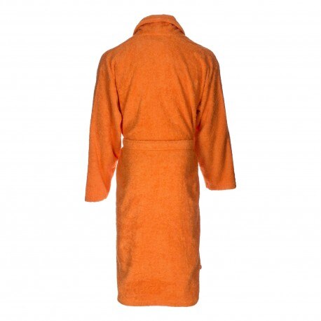 Peignoir adulte de bain orange uni 100 % coton