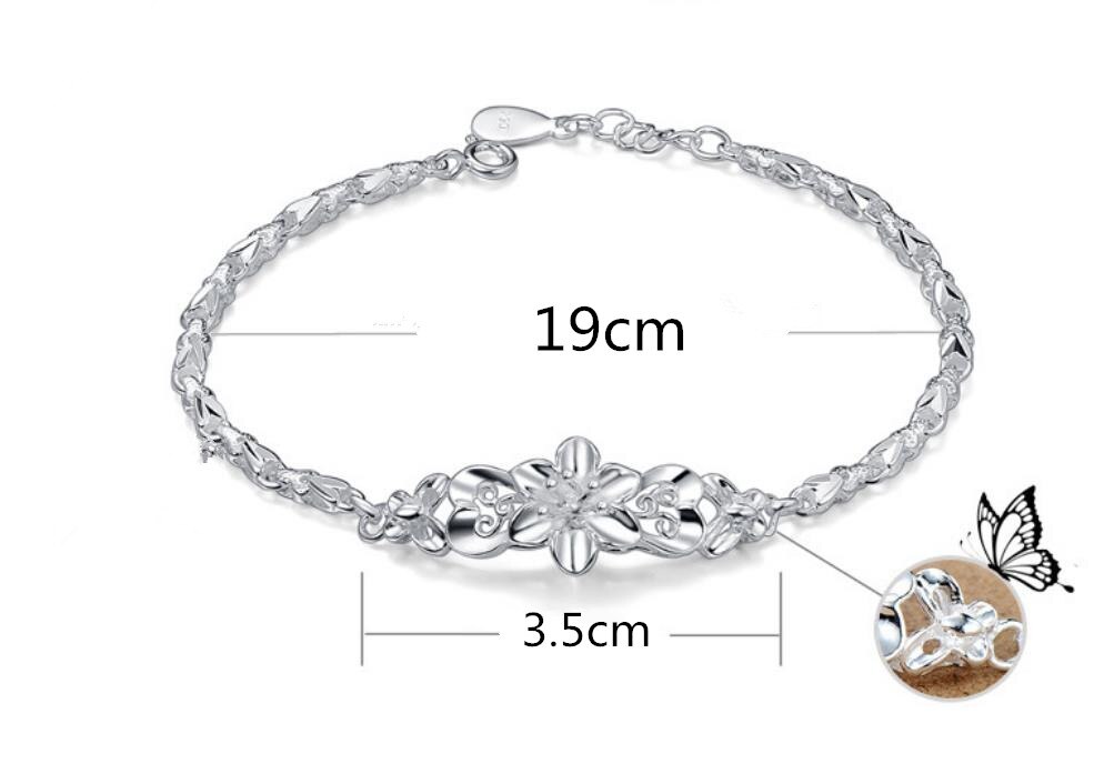 Exquisitas pulseras talladas con flores para mujer, joyería con abalorios de plata 925, accesorios para pulsera de niña, para el Día de San Valentín