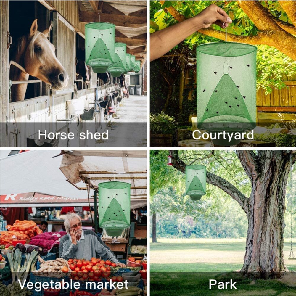 The Ranch Fly Trap Reusable Fly Catcher Killer Cage Net Trap Bug Catch