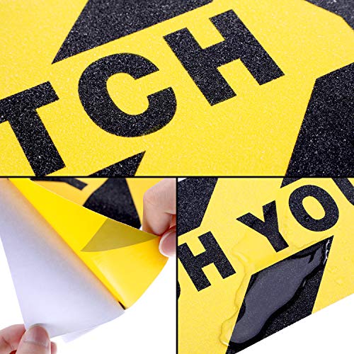 3 Pcs Watch Your Step Warning Sticker Adhesive Tape Anti Slip Abrasive Tape for Workplace Safety Wet Floor Caution