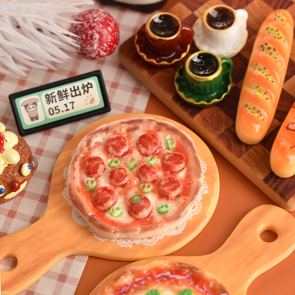 3 stks/set Poppenhuis Miniatuur Voedsel Fruit Kaas Pizza Model Voor Blyth OB11 Pop Accessoires