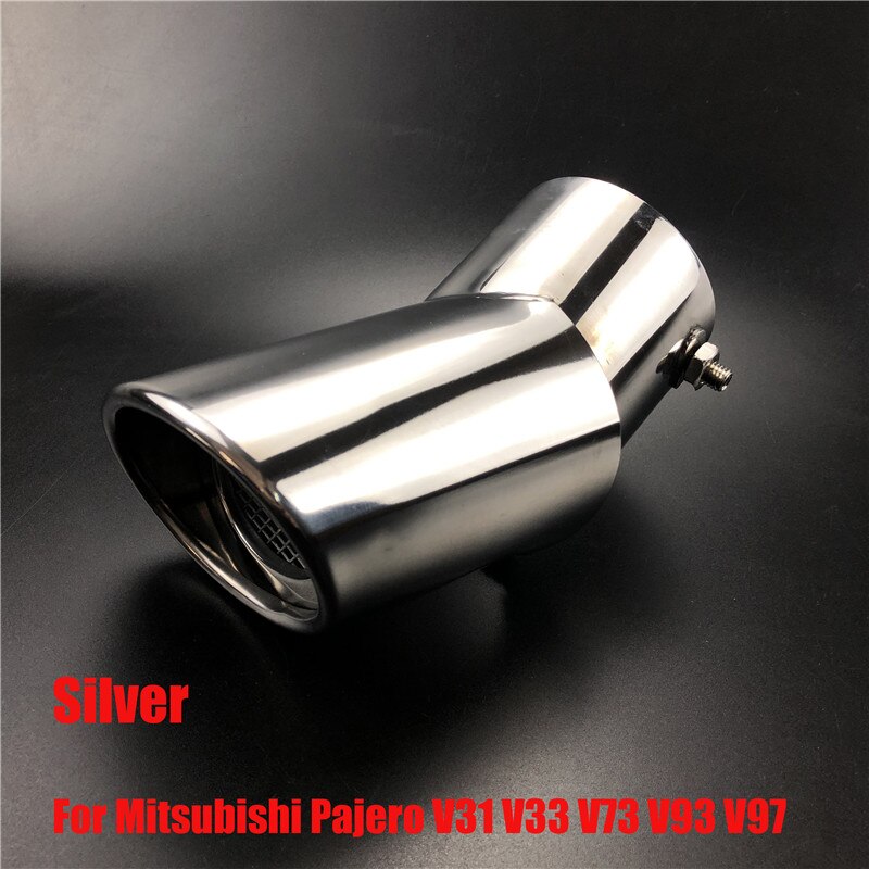 Accesorios para coche, tubo de escape cromado de acero inoxidable para Mitsubishi PAJERO V31, V33, V73, V93, V97, años 2007 a: Bent Silver