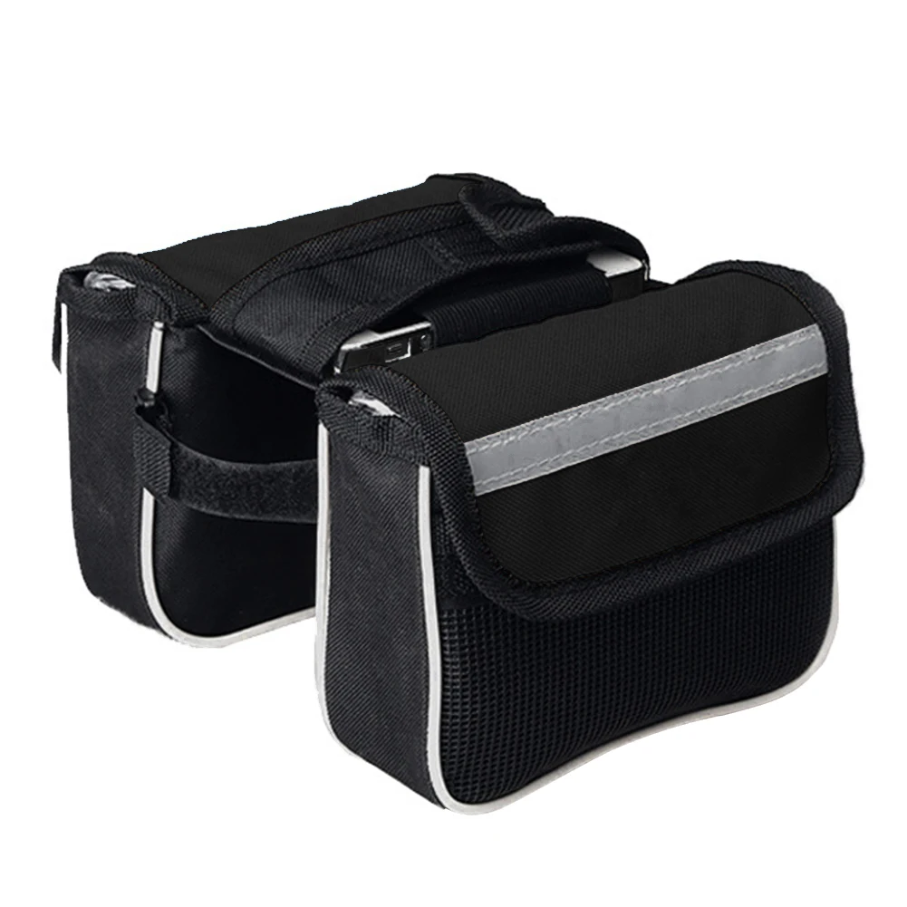 Bolsas para tubo delantero de bicicleta, funda impermeable para teléfono móvil, bolsa para SILLÍN de ciclismo de montaña, paquete de accesorios para bicicleta