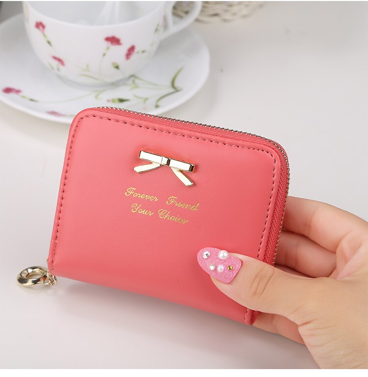 Merk portemonnee dames strik kleine portemonnee pu kunstlederen portemonnee dames rits portemonnee portemonnee overwatch: Watermeloen rood