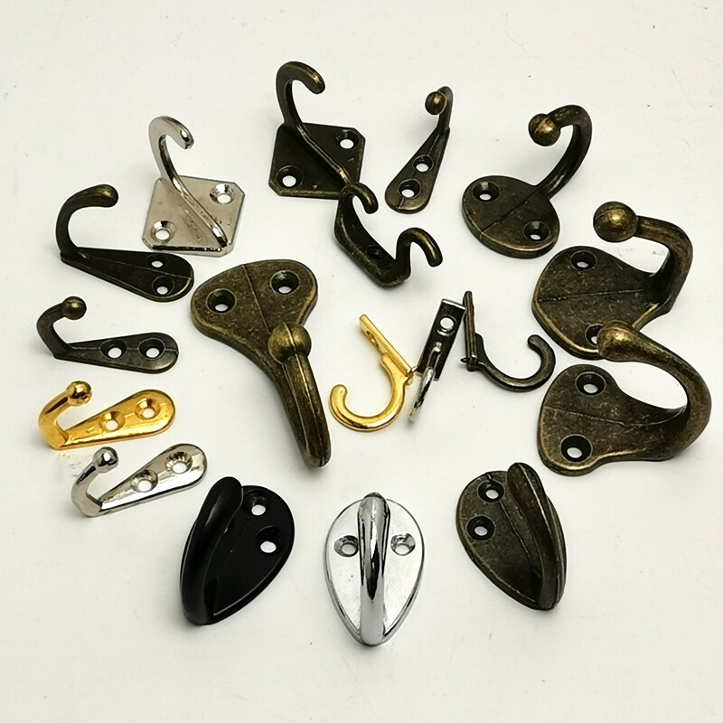5pcs/lot Silver Antique Hooks Small Wall Hanger Buckle Horn Lock Clasp Hook Hasp Latch For Wooden Jewelry Box Furniture Hardware