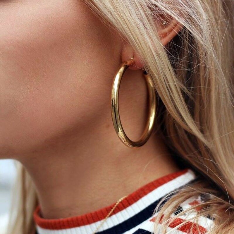 Oro Hoops Orecchino Ragazze Alla Moda Elegante Delle Donne Degli Orecchini Dell'annata Gioielli Coreano Piccoli Orecchini A Cerchio