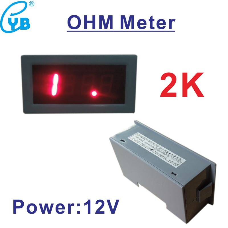 LED Weerstand Meter Ohm Meter Weerstand 2 K Rode Cijfers Voedingsspanning DC 12 V Mini Ohmmeter 3 1/2 digitale Meter met een Back