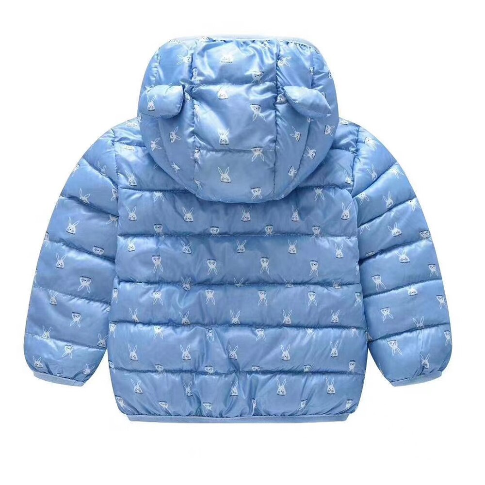 Mudkingdom kinderjas winter donsjas voor jongens en meisjes kinderen cartoon konijnenoren hoodie jassen lichtgewicht bovenkleding