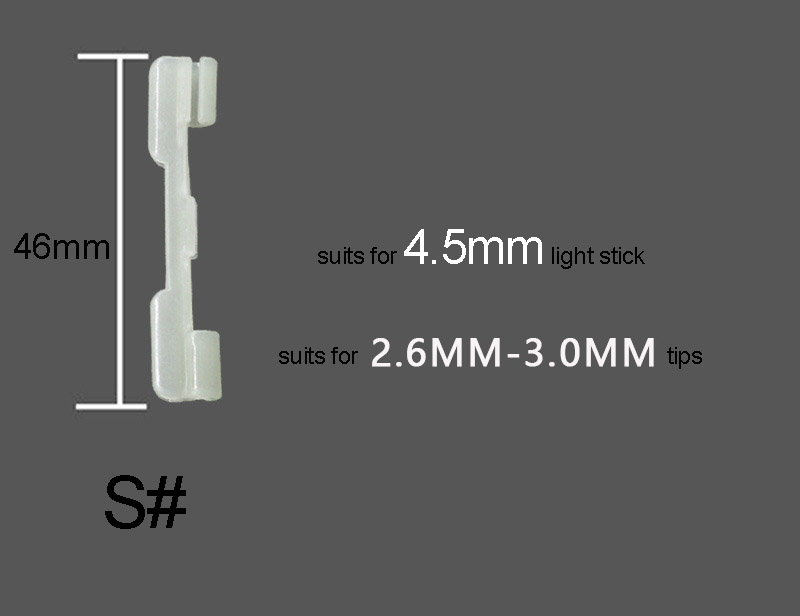 8pcs Luminous Lightstick Holder Night Fishing Rod Tip light holder Clip used on fishing rod for chemical light stick J308: Red