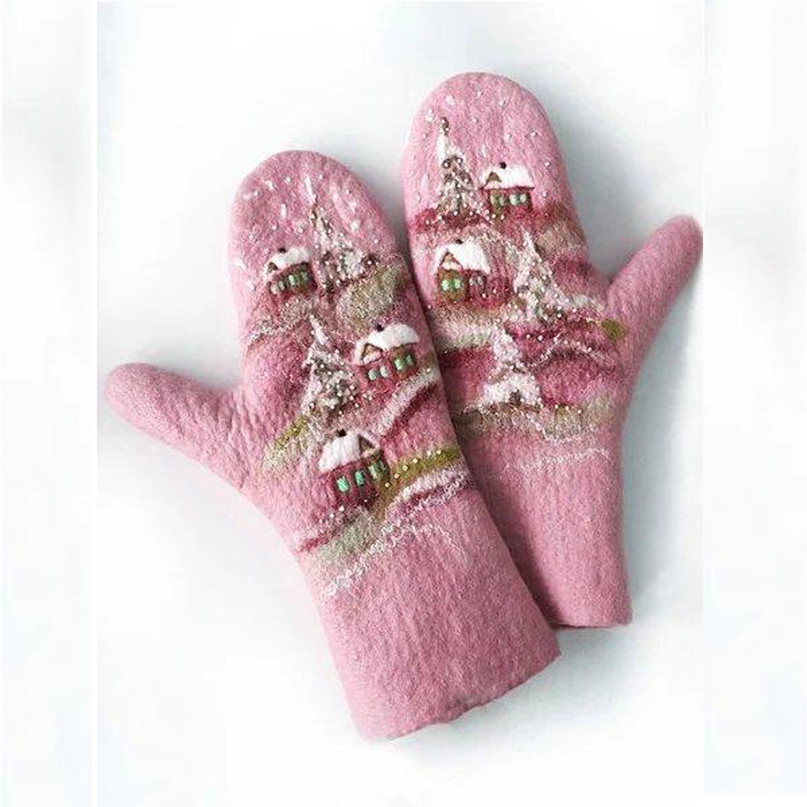 moderno y , guantes estampados de navideña para mujer, que mantienen el calor y el viento, dulces y encantadores, cómodos: PK