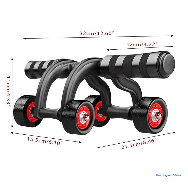 E5BD Ab Roller Core Strength Home Gym Equipment Abdominal Muscle Trainer Workout Roller Wheel Men Women Abdominal Exercise