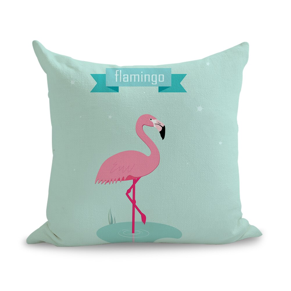Pink flamingo geometrisk mønster pude euro betræk dekorativ massager dekorative puder boligindretning