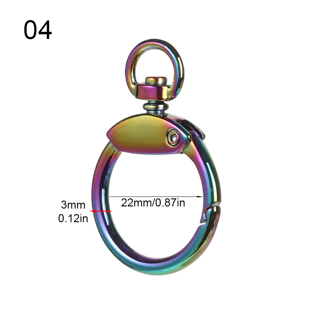 Snap Clasp Trigger Luggage Leathercraft Spring Gate Belt Strap Buckle Dog Chain Clip Metal Heart Ring Openable Keyring: 4