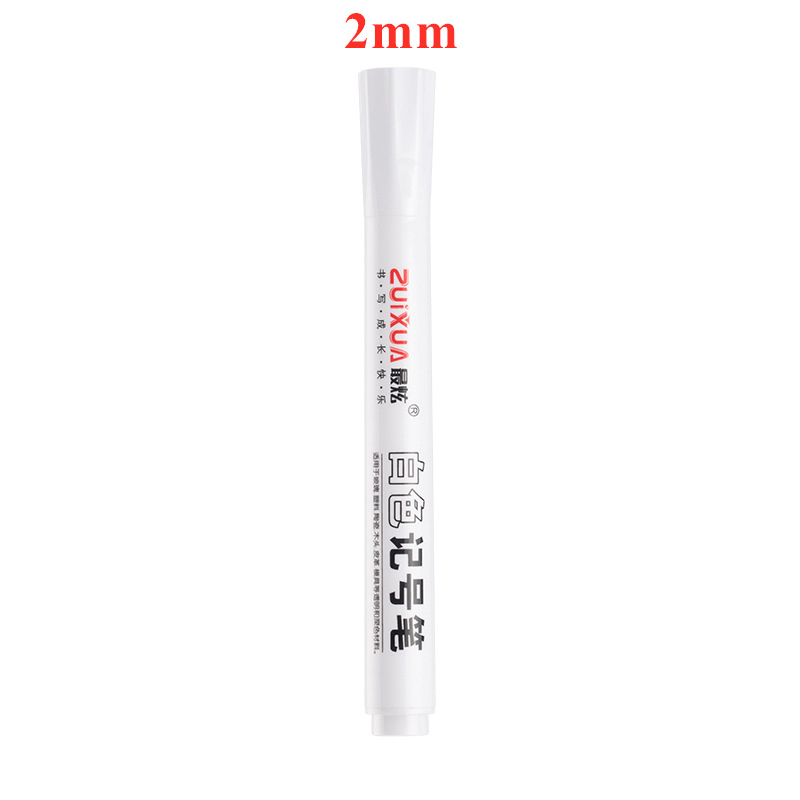 1/3/5 Stück weiße Markierungsstifte, 1,0 mm, 2,0 mm, schnell trocknend, dauerhaft, ölig, wasserfest, Farbe, Reifenmarkierungen, Graffiti-Stifte: Gelb