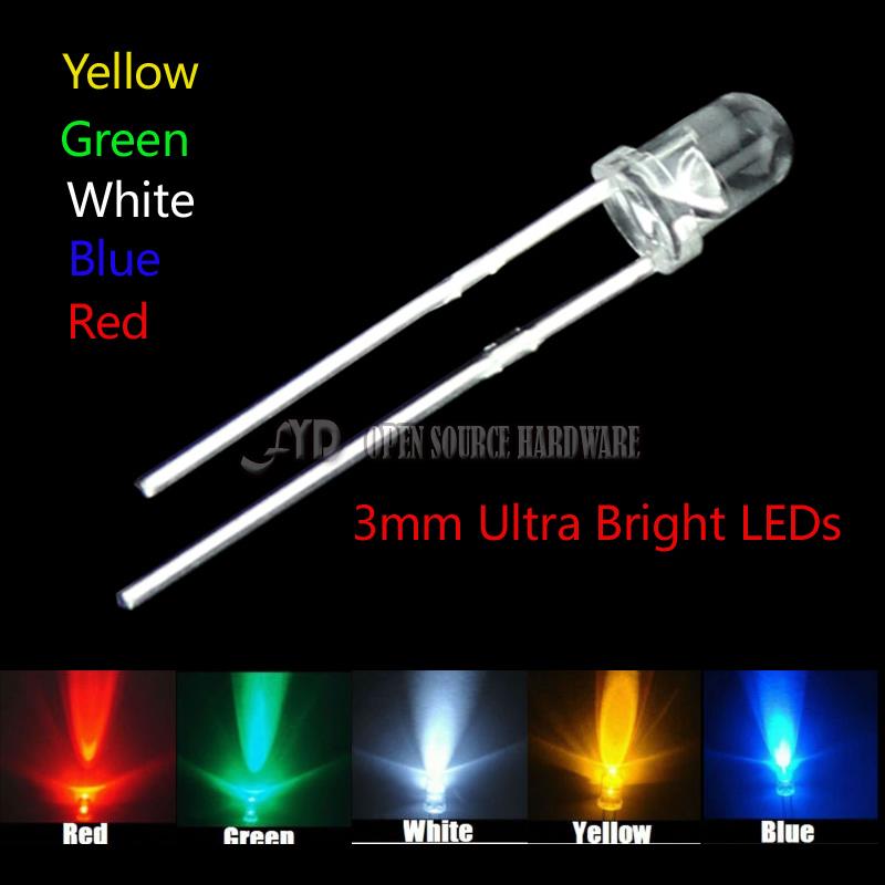 100pcs 3mm Round Super Bright Blue LED light Diode