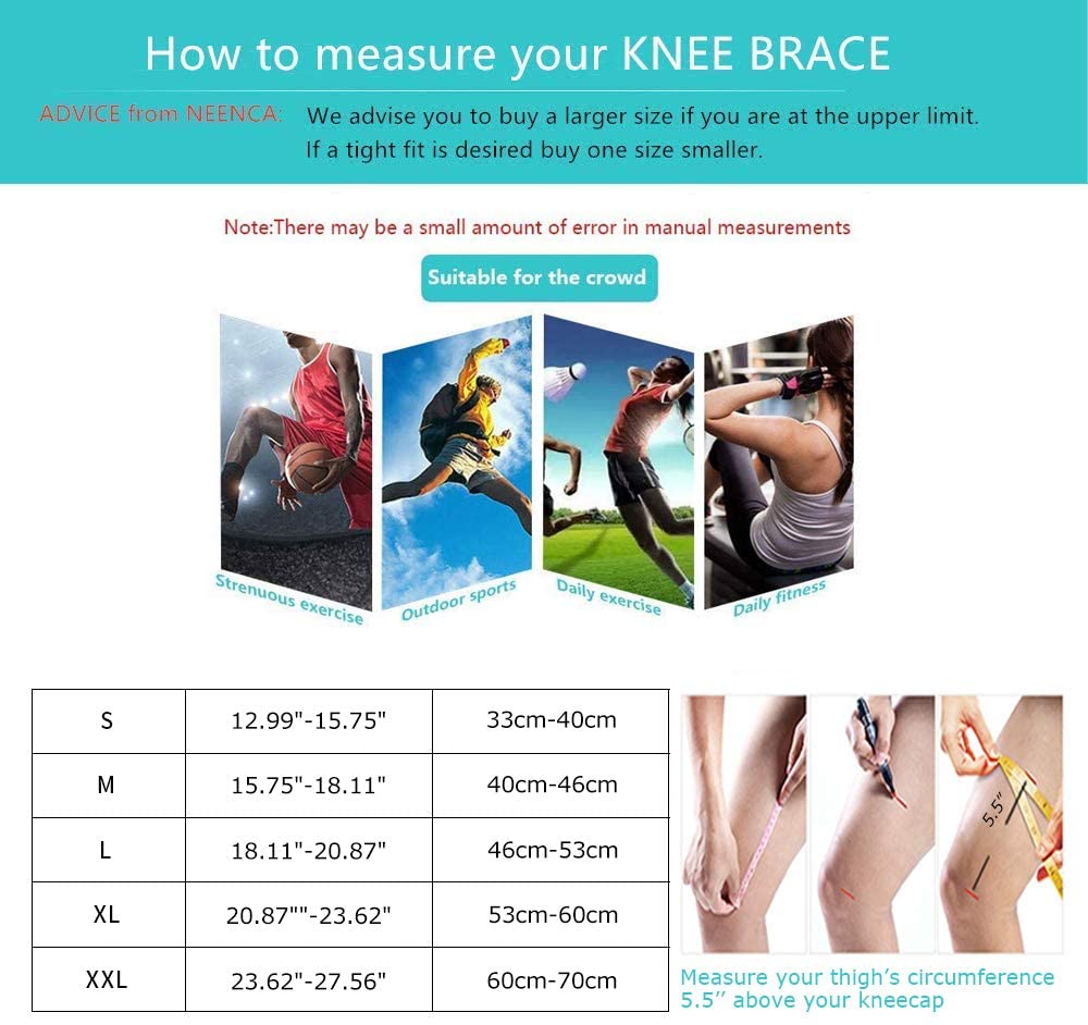 Knee Brace, Compression Knee Sleeve for Men &amp; Women Elastic Knee Pads Support Fitness Gear Basketball Volleyball Brace Protector