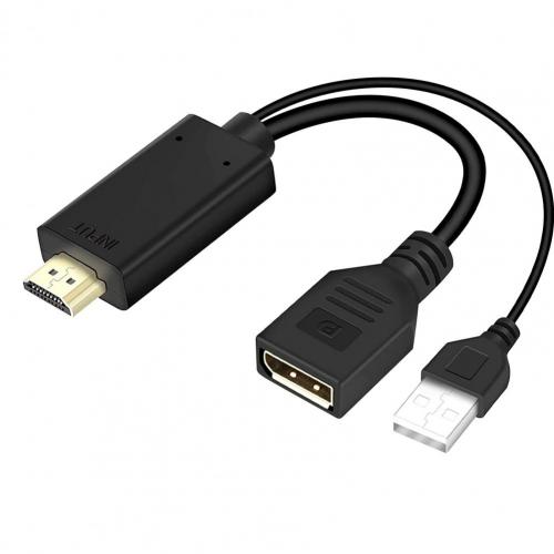 Bluelans Portable PVC 4K 60Hz HDMI-compatible to DisplayPort Adapter Cable Converter for Desktop Computer: Default Title