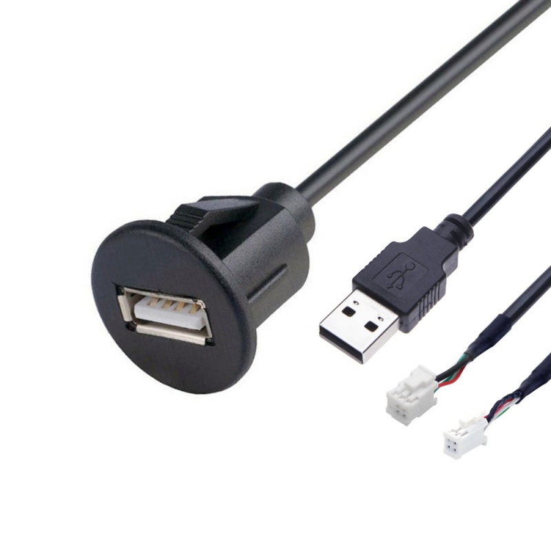 Adaptateur USB femelle pour autoradio, panneau de montage sur tableau de bord, câble d'extension pour Android, lecteur de limitation, interface, 4 broches, 6 broches