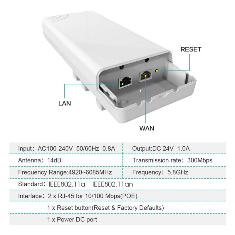 ANDDEAR-enrutador WIFI 9341 Chipset, repetidor de gama larga, 300Mbps, 2,4 GHz, AP al aire libre, CPE, AP, puente, cliente