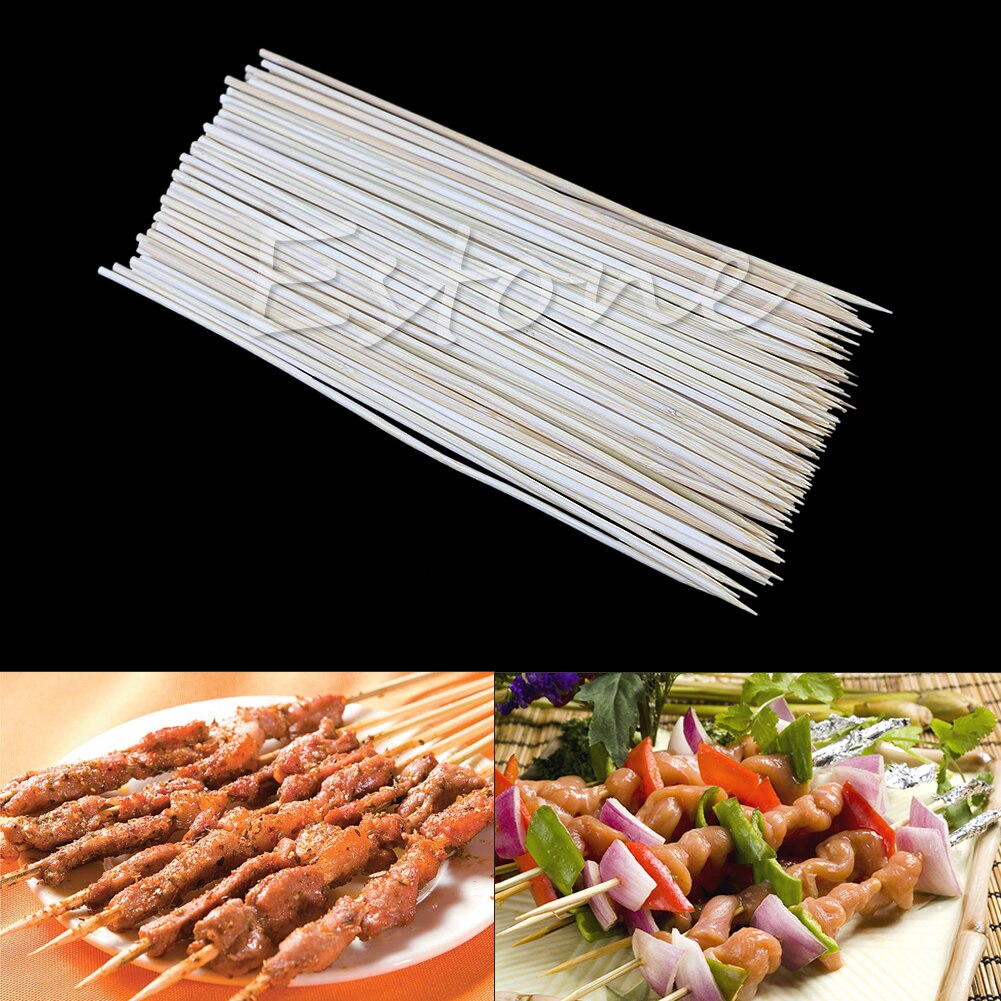90x 20cm kabob spyd stok bambus grill bbq frugt chokolade shish cook fondue