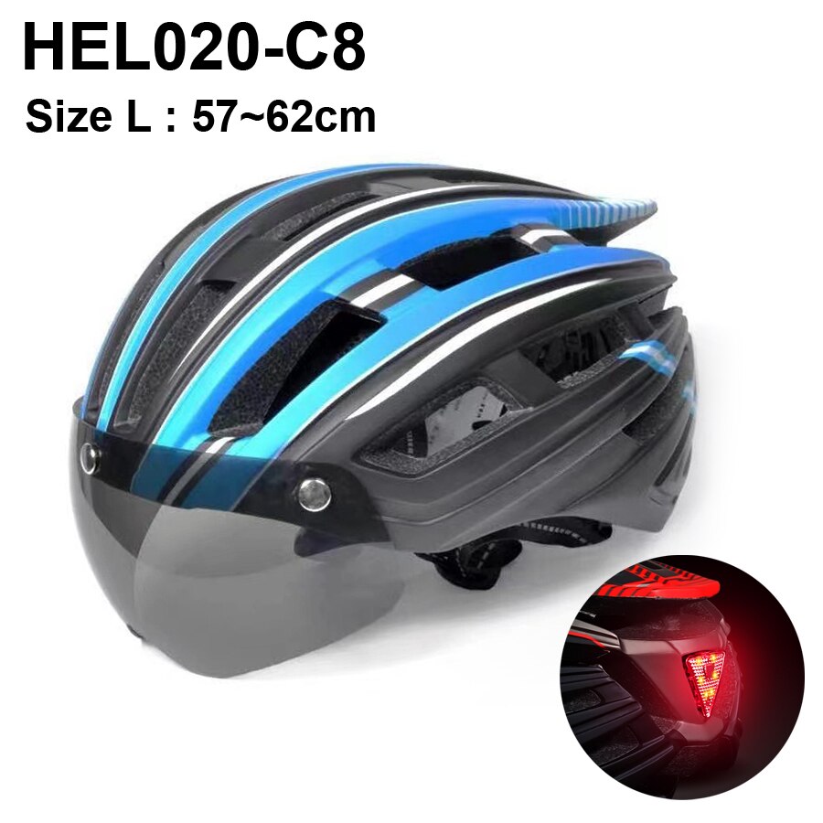 Electric Scooter Helmet With LED Rear Light Adult Cycling Helmet For MTB Road Bike Bicycle Ski Downhill Skateboard Night Riding: HEL020 C8