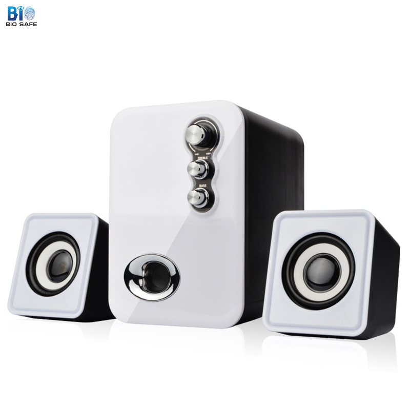 [Bio Speakers]Wired Laptop Computer Speakers Music Player Mini Channel 2.1 Stereo Bass Treble USB Wired Speaker For Computer