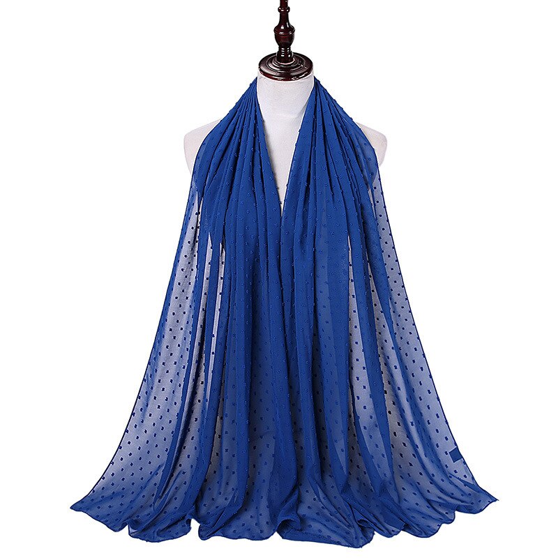Foulard en mousseline de soie 72x175CM, couleur Pure, malaisie, indonésie, perles, couvre-tête: 15