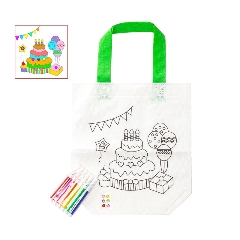 Bambino Giocattolo Fai da Te Dipinta Portatile Borsa di Tela di Scuola Materna Giocattolo Materiale Cornici E Articoli da Esposizione di Giocattoli per Bambini Giocattoli Della Ragazza Kids Crafts Kit Artigianale: 02