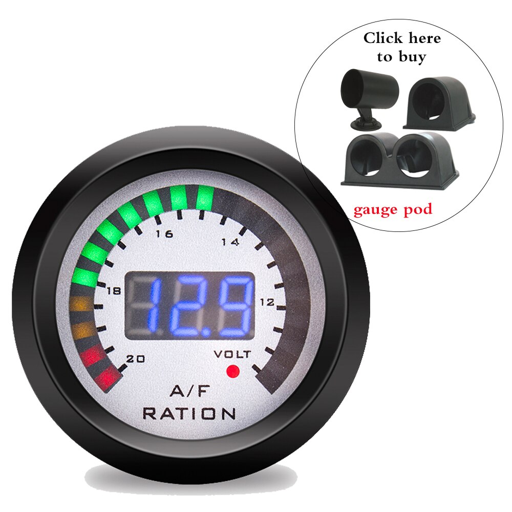 52MM Car Digital Gauge LCD Display Oil Pressure Voltmeter Water Temp Meter With Sensor Air Fuel Ratio Tachometer Boost Meter