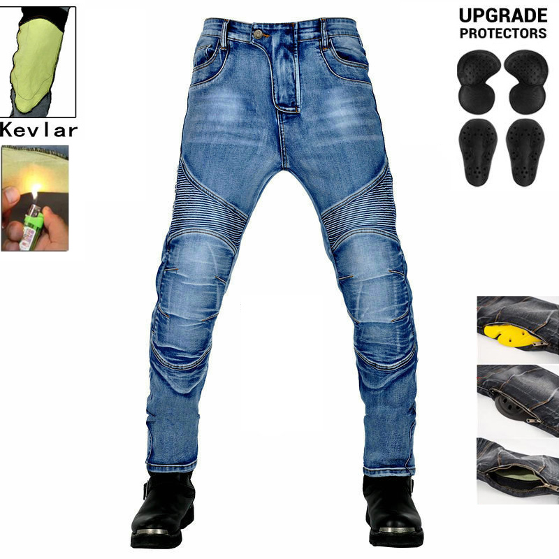 Retro Mannen Motorbroek Aramid Motorfiets Jeans Beschermende Kleding Rijden Tourmotor Broek Motorcross Kevlar In Knie