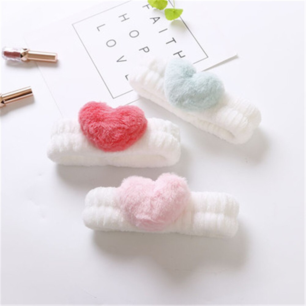 Doux corail velours bandeau cheveux filles mignon amour coeur bandeau coréen lavage visage maquillage bandeau femmes Simple cheveux accessoires