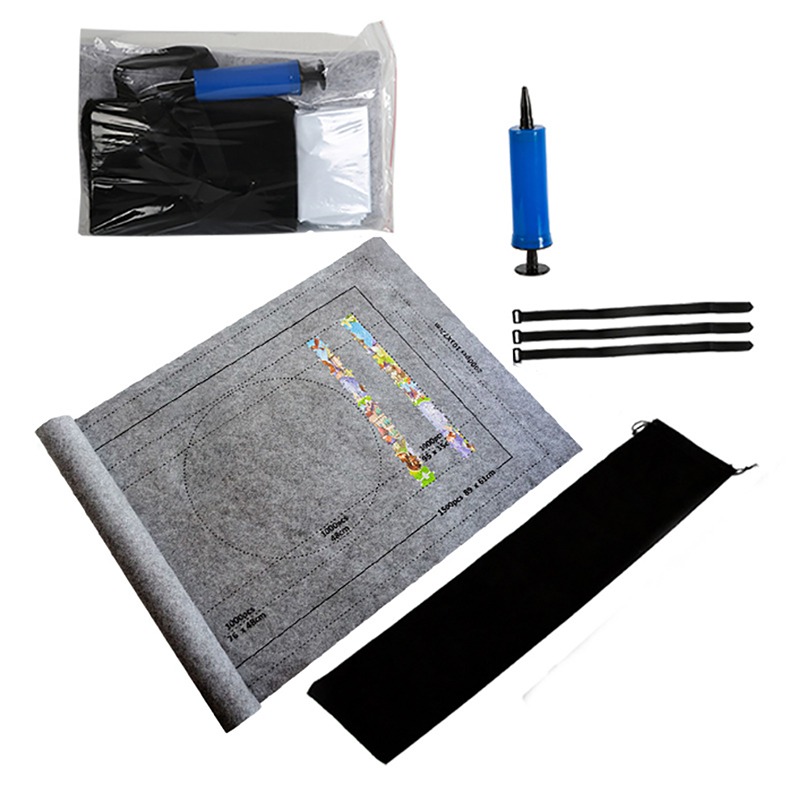 Puzzles Pad Jigsaw Roll Felt Mat Playmat Puzzles Blanket For Up To 1500 Pcs Puzzle Accessories Portable Travel Storage Bag: Red