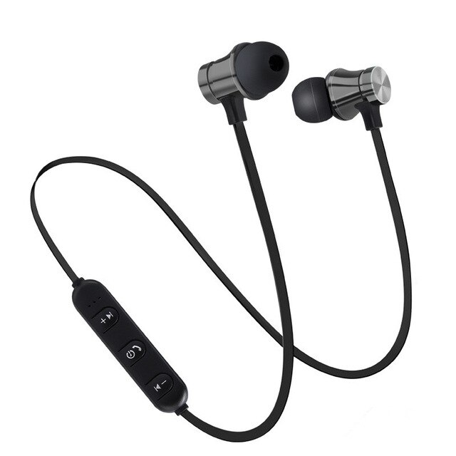 Bluetooth Oortelefoon Magnetische Draadloze Bluetooth Hearphone Stereo Sport Waterdichte Oordopjes Draadloze In-Ear Headset Met Microfoon: Black