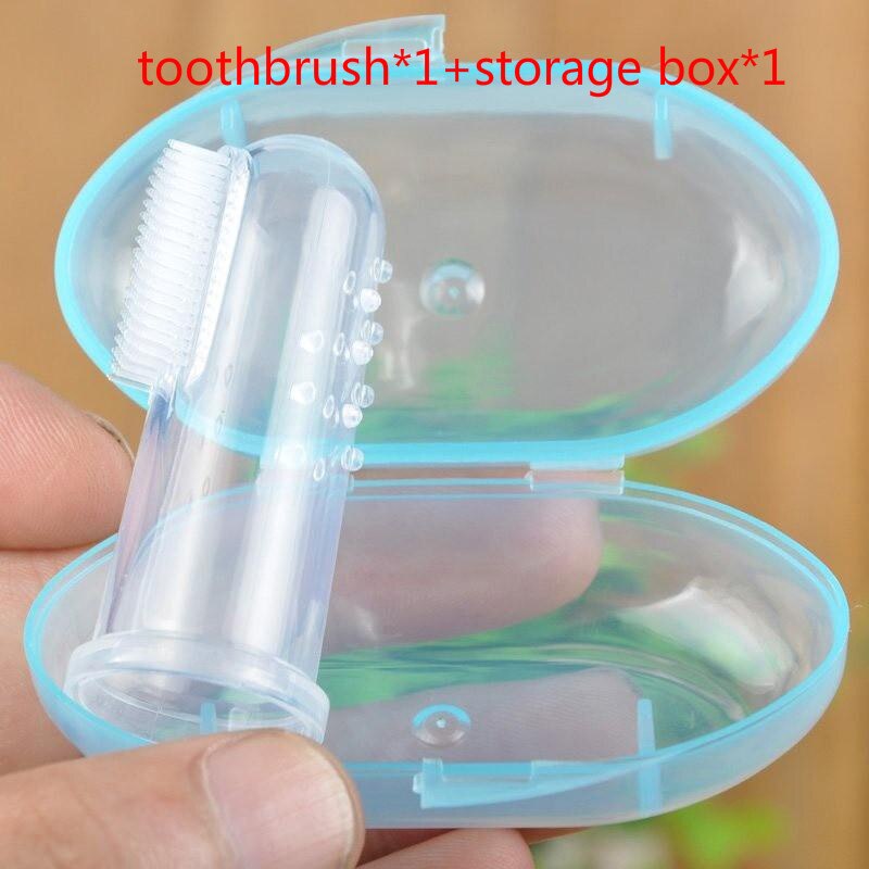 2 Stuks Baby Vinger Toothbrushbaby Vinger Tandenborstel Zachte Veilige Kinderen Baby Training Bijtring Siliconen Baby Vinger Borstel: 01