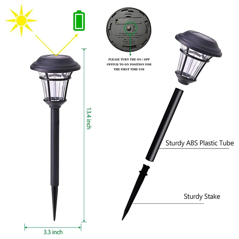 draussen LED Garten Lichter Solar- Energie Weg Dekor Wasserdichte Terrasse Licht für Balkon Straße Hof Rasen Außerhalb Solar- Lampe