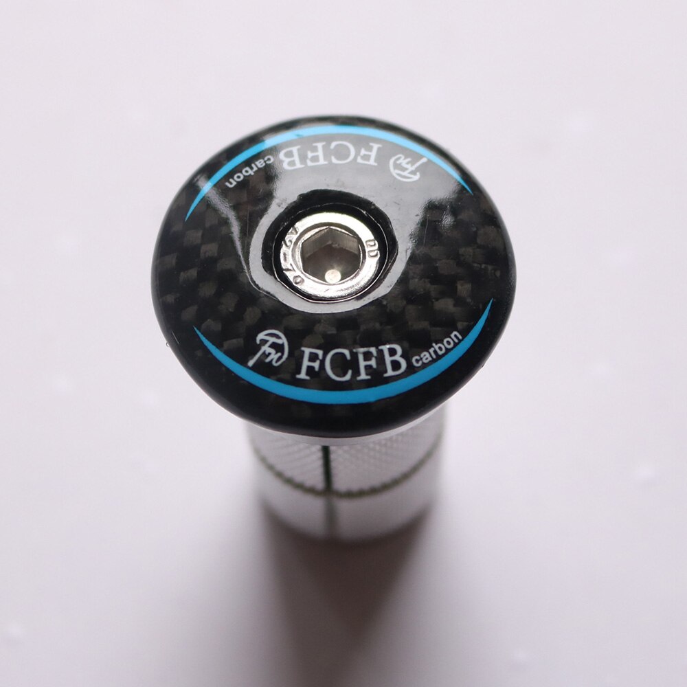 FCFB Fahrrad Kohlenstoff Headset Stengel oben Deckel Schlüssel Expander 28,6mm 1 1/8 Gabelschaft Stecker Für Rennrad MTB Carbongabel fahrrad: fcfb Blau