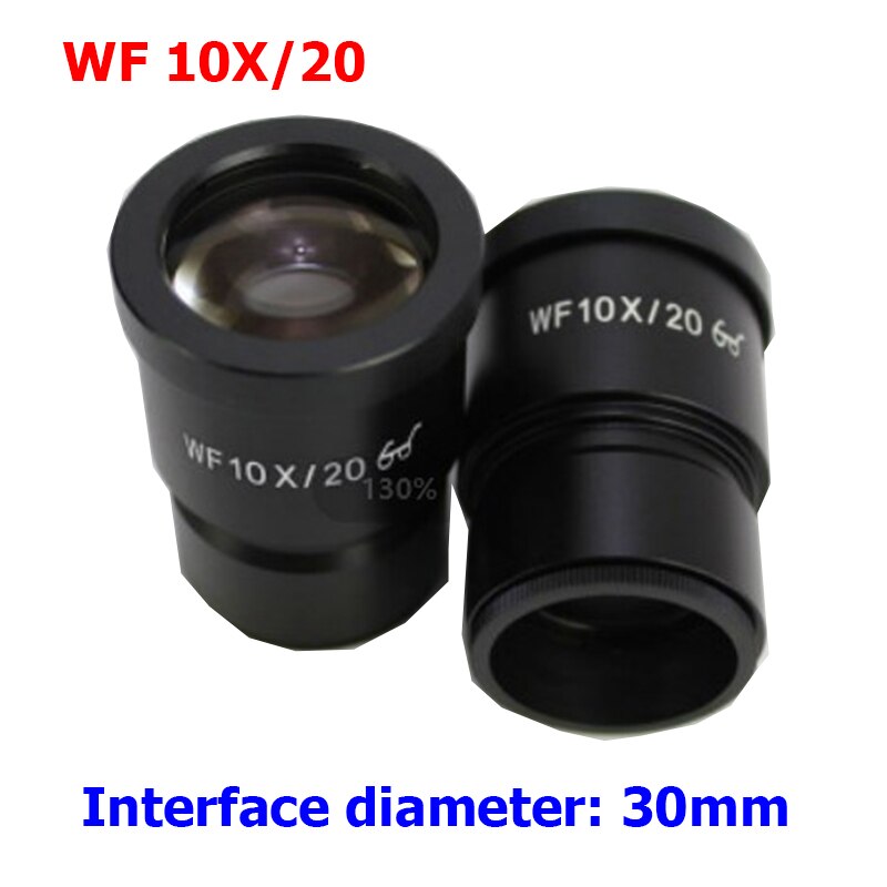 Oculaire pour Microscope stéréo WF10X WF15X WF20X WF25X WF30X, à large champ 20mm 15mm 10mm 9mm WF10X/20 à haut objectif