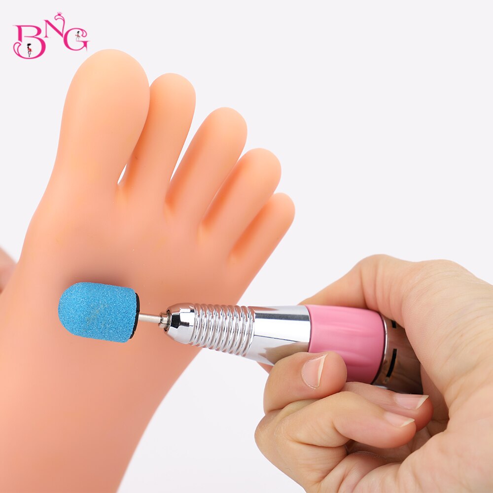 20 pièces 13*19mm bouchons de ponçage ongles perceuse bloc casquettes pédicure polissage sable ongles pied Art anneau d'outil pour perceuse à ongles électrique