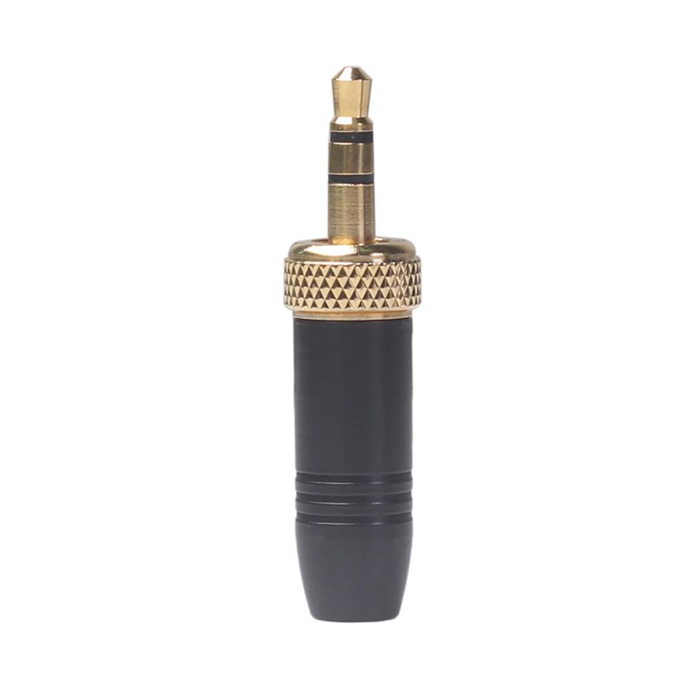 Stereo Solder Plug All-metal Female 3.5MM Stereo Plug With Internal M6 Thread For Wireless Microphone: Black