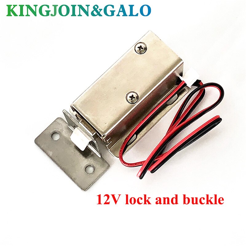 DC12V Cabinet Door Lock Electric Lock Assembly Solenoid For Door Electronic Controlled System 54*41*24mm: 12V lock with buckle