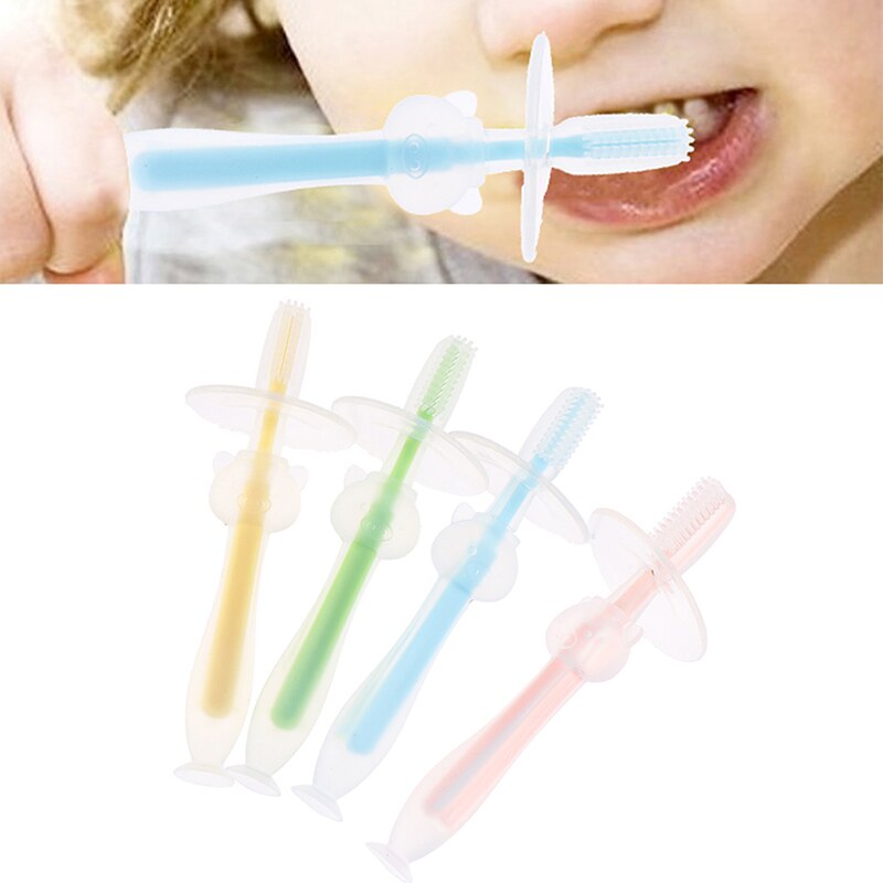 Morbido silicone di alta Qualità Spazzolino Da Denti E Sicuro per L'ambiente Del bambino Teether Dentizione Anello Bambini Massaggiagengive Bambini Da Masticare