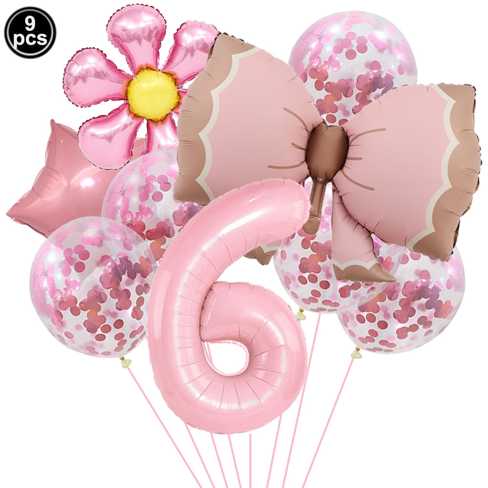 Juego de globos de hadas y flores, globos de mariposa, decoraciones de 1 a 9 cumpleaños para niñas, suministros de decoración para de cumpleaños con tema de mariposa