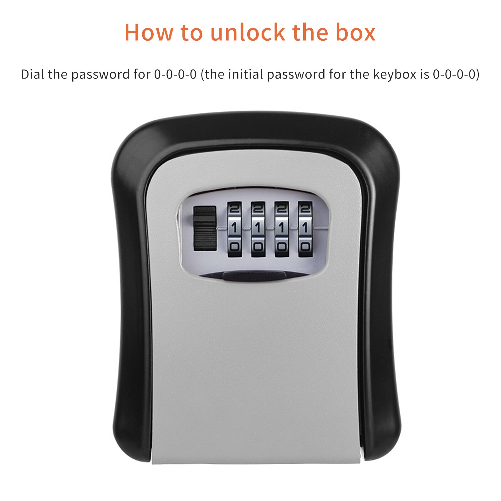 Key Storage Lock Box Wall Mount Aluminum Alloy 4-Digit Combination Waterproof Lockbox Key Safe Box Portable Storage