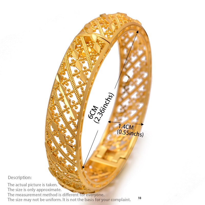 24K Dubai peut ouvrir des bijoux ethniques éthiopiens couleur or Bracelet bracelets pour femmes fille mariage mariée Bracelet bracelets bijoux