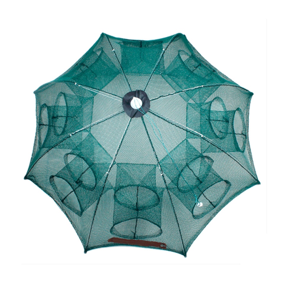 Folded Portable Hexagon 4/6/8/12/16 Hole Automatic Fishing Shrimp Trap Fishing Net Fish Shrimp Minnow Crab Baits Cast Mesh Trap