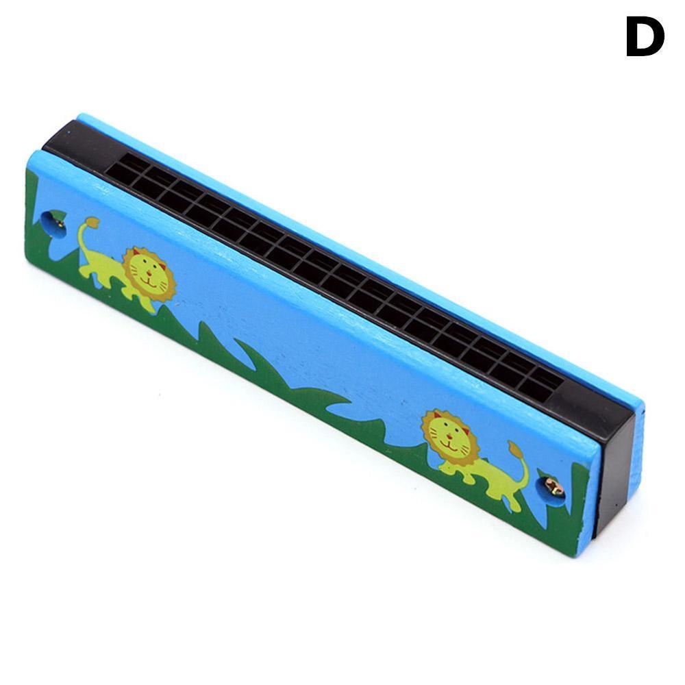 Harmonica children's wooden painted double-row 16-hole mouth musical instrument organ I9W5: D
